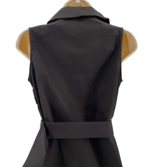 Tuckernuck NEW Black Sleeveless Button Down Chamberlin Shirt Midi Dress Size M - Picture 8 of 11